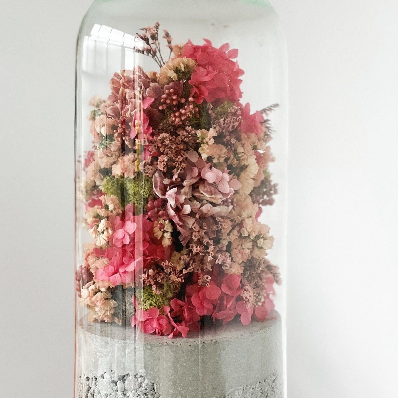 Flower sculpture - Glass Dome Installation (blush pink)